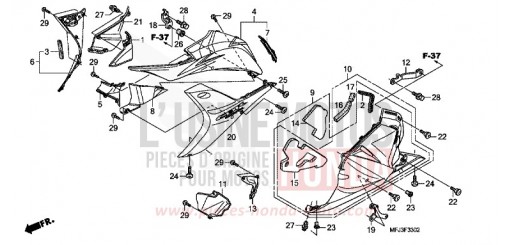 CAPOT INFERIEUR (G.) (CBR600RR9,A,B/RA9,A,B) CBR600RR9 de 2009